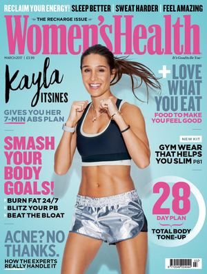 Women's Health 2017 7 Min Abs, Womens Health Magazine, Body Acne, Fitness Magazine, Lose 20 Lbs, Health Magazine, Dinners For Kids, Day Plan, Stubborn Belly Fat