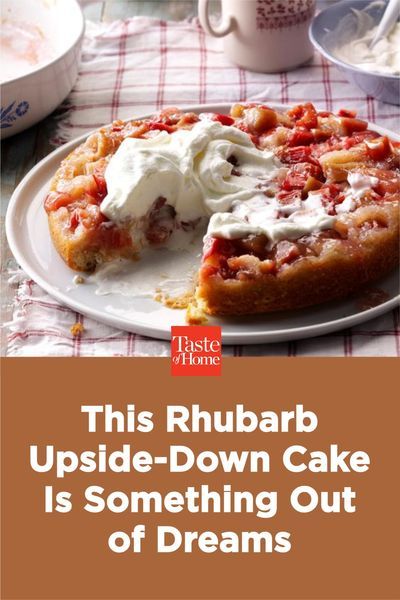 Easy Rhubarb Recipes, Rhubarb Desserts Recipes, Rhubarb Upside Down Cake, Fresh Rhubarb, Food Type, Rhubarb Desserts, Rhubarb Cake, Raw Cake, Cheap Healthy