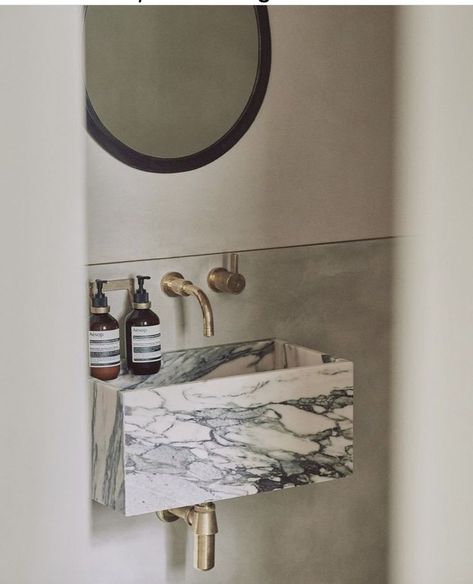 Floating Marble Sink, Bathroom Interior Design Luxury, Calacatta Viola Marble, Viola Marble, Powder Room Sink, Calacatta Viola, Marble Sink, Wall Mount Sink, Deco Bathroom