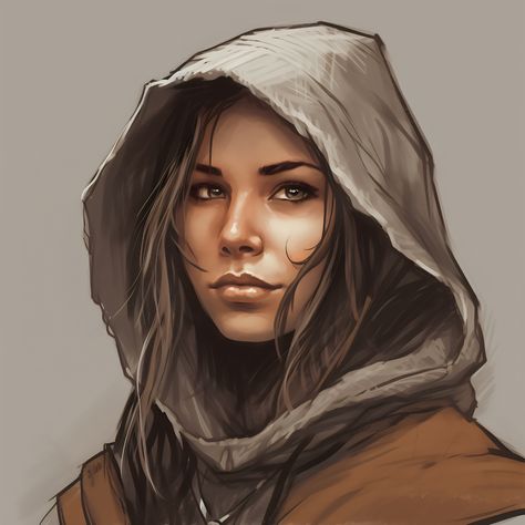 Perfectly disguised hero. #fantasy #woman #adventurer #dnd #ttrpg #character #female #hood #aiart #midjourney #digitalart #generativeart #genart #ai Hooded Woman Art, Hooded Character Art, Hooded Woman, Dnd Things, Character Female, Forgotten Realms, Female Fighter, Female Portraits, Generative Art