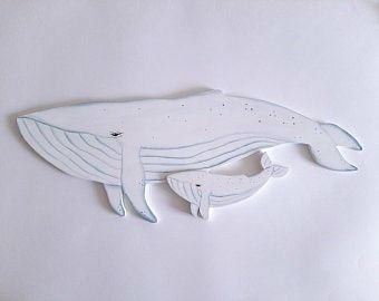 Wood On The Wall, Animal Design Illustration, Whale Crafts, Whale Drawing, Whale Decor, Wooden Whale, Clay Fish, Whale Gift, Whale Tattoos