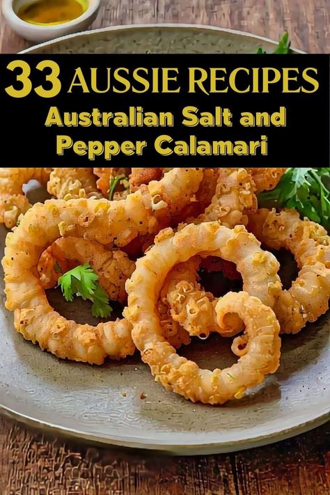 Australian Salt and Pepper Calamari Australian Food Recipes, Traditional Australian Food, Aboriginal Food, Cheese And Bacon Rolls, Australian Meat Pie, Salt And Pepper Calamari, Sticky Pork Ribs, Calamari Recipe, Australian Recipes