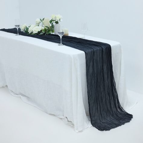 10FT Navy Blue Cheesecloth Table Runner, Gauze Fabric Boho Wedding Arbor Decor Arbor Decor, Cheesecloth Table Runner, Wedding Arbor, Rustic Table Runners, Boho Table Runner, Wedding Arch Rustic, Boho Table, Wedding Tablecloths, Cotton Wedding