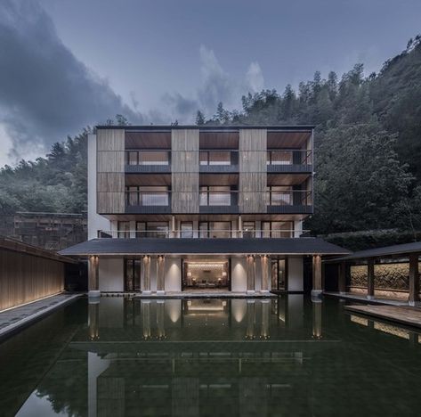 Chinese Mountains, Mountain Hotel, Hangzhou China, Internal Courtyard, Hotel Building, Hotel Architecture, Building Facade, Old Farmhouse, Studio Photo