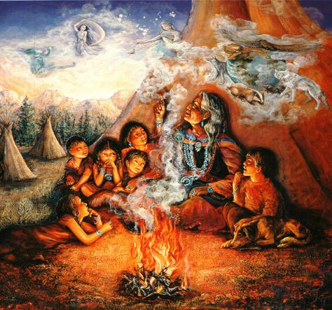 Ancient Storytelling | Narrative In Art Josephine Wall, Native American Wisdom, Native American Artwork, American Indian Art, Arte Inspo, Mystical Art, Fantasy Artist, Visionary Art, Native Art