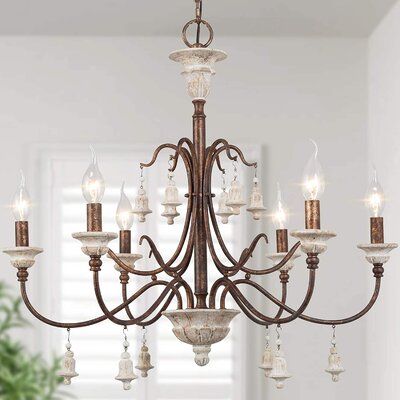 French Country Candlesticks, French Country Lighting, Wood Chandelier Rustic, Candle Ceiling, Candlestick Chandelier, French Country Chandelier, Country Chandelier, Farmhouse Candles, Rustic French Country