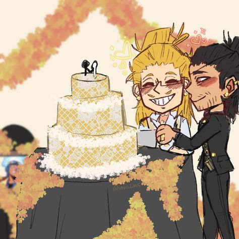 Saved a spot in the back for their dearly departed friend🌷#erasermic Erasermic Wedding, Erasermic Fluff, Shouta Aizawa, Hero Academia, My Hero Academia, The Back, Kitty, Ships, Anime