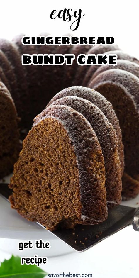 This Gingerbread Bundt Cake is Christmas in a cake pan. It’s super easy to make, perfectly spiced, and so moist it’ll make your mouth water. Say goodbye to dry holiday desserts and hello to your new favorite spiced recipe! Ginger Bread Bundt Cake Recipes, Gingerbread Pound Cake, Gingerbread Bundt Cake Recipes, Gingerbread Pound Cake Recipe, Easy Gingerbread Recipe, Spice Bundt Cake, Gingerbread Bundt Cake, Christmas Bundt Cake, Bundt Cake Recipes