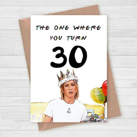 Friends Birthday Card, 30th Birthday Themes, 30th Birthday Funny, 30th Party, 30th Birthday Cards, Happy 30th Birthday, The One Where, Central Perk, Birthday Cards For Friends