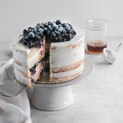 Earl Grey Cake with Blueberry Compote - Cambrea Bakes Cambrea Bakes, Earl Grey Cake, Grey Cake, Bad Cakes, Cake Flavours, Vanilla Bean Frosting, Dessert Design, Baking Photography, Blueberry Compote