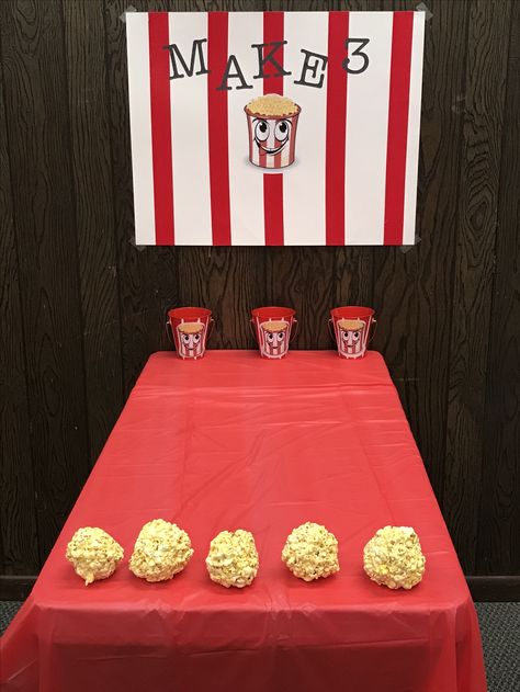 Popcorn Games Activities, Elementary School Carnival Games Ideas, Game Stall Ideas School Fair, Popcorn Kickoff Cub Scouts, Red Carpet Party Games, Popcorn Games For Kids, Popcorn Activities, Popcorn Games, Cub Scout Popcorn