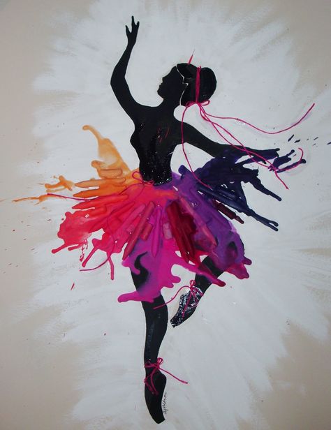 For the dancer, crayon art. Crayola Art, Melted Crayons, Cool Crafts, Melted Crayon Art, Dance Crafts, Crayon Crafts, Crayon Art Melted, The Dancer, Crayon Art