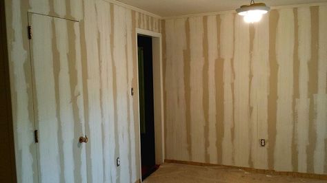 Old Wood Paneling, Wood Paneling Update, Paint Over Wood Paneling, Removing Wall, Wood Panel Wall, Remove Wall, 80s House, Sanding Wood, Painting Wood Paneling