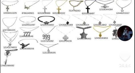 Jewelry Codes Bloxburg, Roblox Chain Code, Roblox Necklace Code, Roblox Accessories, Brookhaven Codes, House Decals, Roblox Code, Silver Jewlery, Baddie Outfits Ideas