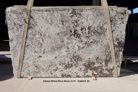 Six Granite Colors that Will Never Go Out of Style Alaska White Granite Kitchen, Delicatus White Granite Kitchen, Alaska White Granite Countertops, Alaskan White Granite, White Marble Tile Backsplash, White Cabinets Black Granite, Colonial Gold Granite, Colonial Cream Granite, Alaska White Granite