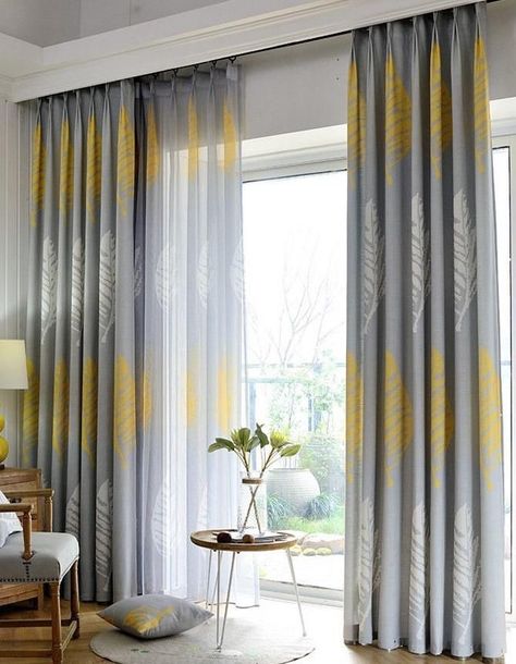 Art Deco Curtains, Curtain Kitchen, Bay Window Curtains, Yellow Curtains, Plain Curtains, Living Room Decor Curtains, Room Window, Rustic Curtains, Trendy Living Rooms