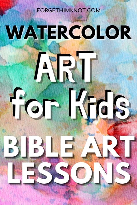 Easy Watercolor Bible Art Lessons for Kids - Forget Him Knot Christian Art Projects, Christian Canvas Paintings, Watercolor Bible, Easy Art Lessons, Bible Artwork, Bible Studies For Beginners, Easy Art For Kids, Online Bible Study, Bible Crafts For Kids