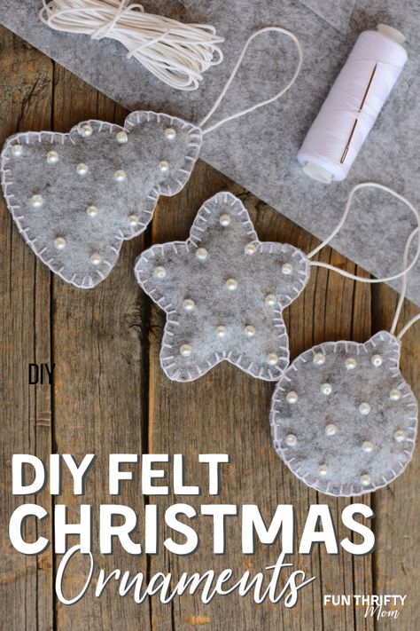 Easy Felt Christmas Ornaments, Diy Felt Christmas, Diy Felt Christmas Ornaments, Christmas Crafts To Sell, Ornament Template, Felt Crafts Christmas, Felt Christmas Decorations, Felt Ornament, Diy Felt