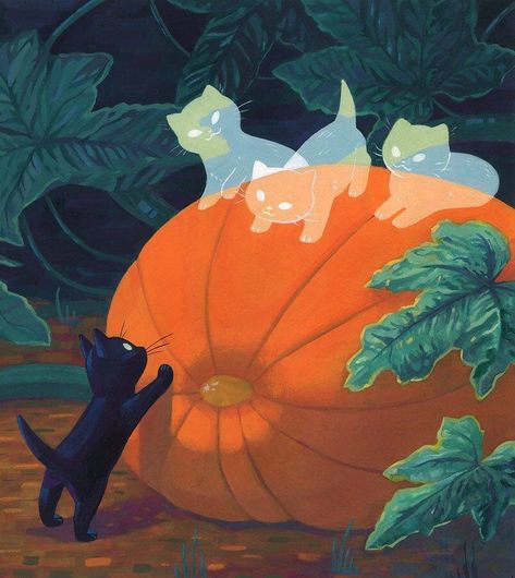 "Halloween Reunion" by Heather Franzen 동화 삽화, Wallpaper Halloween, Hieronymus Bosch, Two Cats, 캐릭터 드로잉, Halloween Illustration, Arte Inspo, Wow Art, Arte Animal