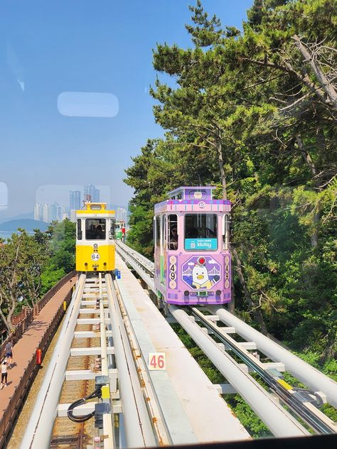 Haeundae Blue Line Park Sky Capsule / Beach Train Boarding Pass - KKday Korea Photo, Train Tickets, Blue Line, Busan, Photo Inspo, South Korea, Boarding Pass, Train, Japan