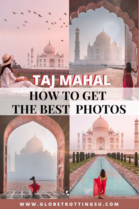 The best Taj Mahal Travel Guide to find all the amazing places to shoot and capture the iconic World Wonder. Find in-depth details on best time to shoot and capture Taj Mahal from different places around Agra, India. #Travelguide #Tajmahal #Indiatrave Poses Taj Mahal, What To Wear At Taj Mahal, Photos At Taj Mahal, Taj Mahal Poses Pictures, Agra Aesthetic Photos, Taj Mahal Picture Ideas, Taj Mahal Outfit Ideas Women, India Instagram Pictures, Tajmahal Photography Taj Mahal