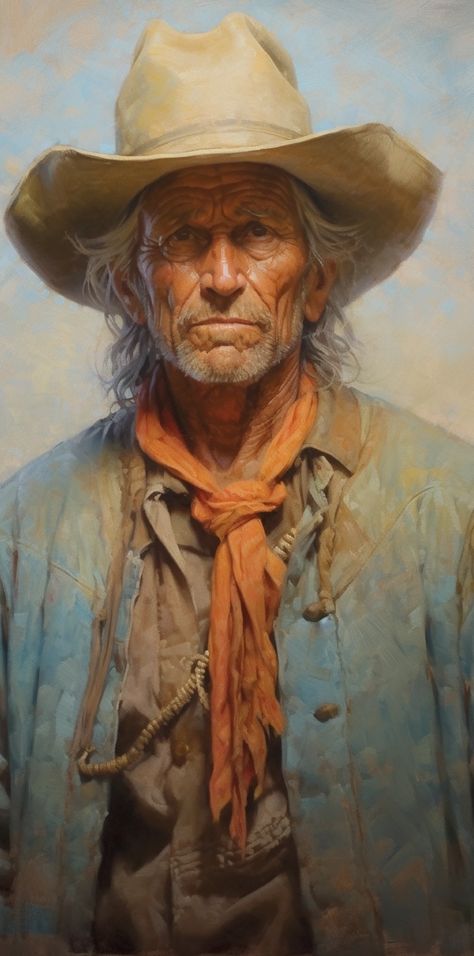 Cowboy Photography, Cowboy Artists, Realistic Cartoons, Cowboy Pictures, Digital Painting Portrait, Western Artist, Cowboy Art, Painting People, Portrait Sketches