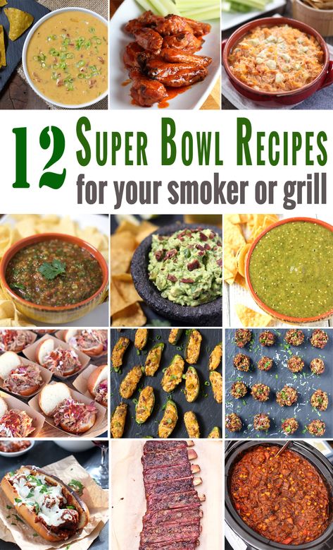 12 Super Bowl ideas for your smoker or grill, including a VIDEO for Smoked Buffalo Chicken Dip!! Smoked Buffalo Chicken, Recipes For The Grill, Buffalo Chicken Wings Recipe, On The Smoker, Super Bowl Recipes, Game Day Recipes, Smoked Pork Ribs, Smoked Beef Brisket, Tailgating Recipes