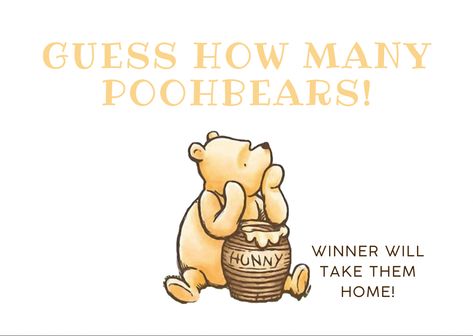 Baby Shower Activities - Guess How Many Guess How Many In A Jar, Shower Activities, Pooh Nursery, Winnie The Pooh Nursery, Pooh Baby, Vintage Winnie The Pooh, Baby Shower Activities, The Jar, Pooh Bear