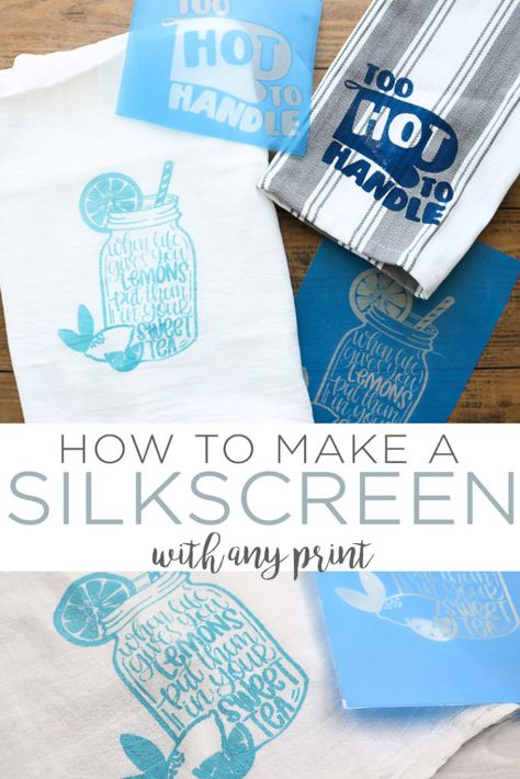 How To Silk Screen At Home, How To Screen Print At Home, Silk Screen Printing Diy, Silkscreen Stencils, Chalk Crafts, Diy Stencil, Diy Screen Printing, Stencil Maker, Adhesive Stencils