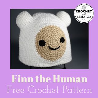 Crochet Adventure Time Hat, Adventure Time Crochet Pattern Free, Crochet Character Hats Free Pattern, Finn The Human Hat, Adventure Time Crochet, Beanie Ideas, Tote Bag Patterns, Hat Free Crochet Pattern, Crochet Character Hats