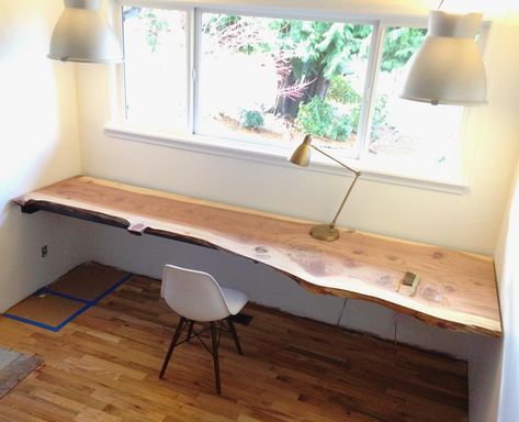 Spalted Maple Desk, Live Edge Office, Live Edge Wood Desk, Live Edge Desk, Desk Diy, Living Room Console, Backyard Office, Wall Desk, A Frame House