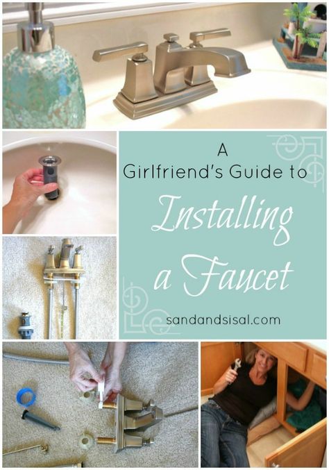 A-Girlfriend's-Guide-to-Installing-a-Faucet Easy Home Improvement Projects, Faucet Installation, Pink Tools, Diy Plumbing, Home Fix, Up House, Diy Home Repair, Weekend Projects, Diy Household