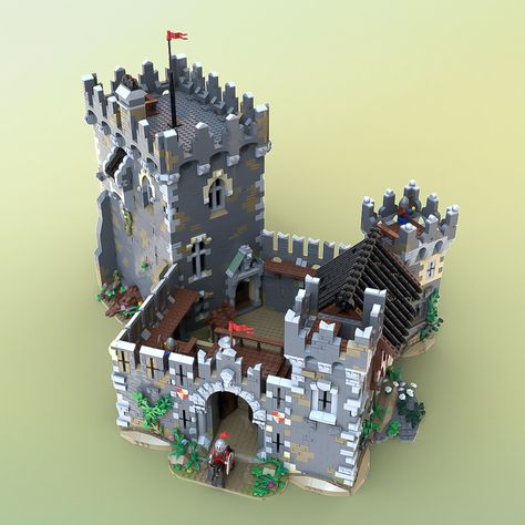 Lions' Castle on flickr Minecraft Castles Medieval, Midevel Castles Minecraft, Lego Bed, Minecraft Medieval Castle, Lego Medieval, Lego Medieval Village, Lego Kingdoms, Lego Medieval Castle, Lego Knights