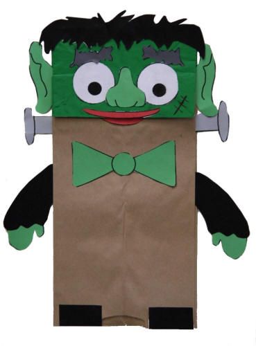 DLTK's Crafts for Kids Halloween Centers, Bag Puppet, Fall Paper Crafts, Halloween Art Projects, Toddler Craft, Craft Halloween, Monster Craft, Free Printable Templates, Paper Bag Crafts