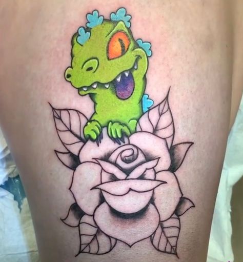 Reptar Tattoo, Neat Tattoos, Tattoos Inspo, Black Art Tattoo, Beginner Tattoos, R Tattoo, Tattoo Design Book, Professional Tattoo, Design Book