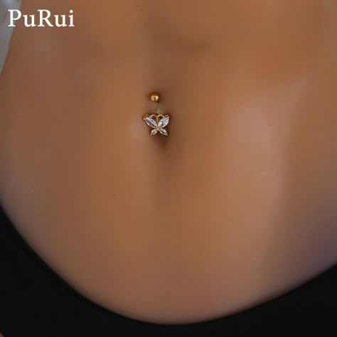 Belly Button Piercing Earring, Belly Button Jewellery, Belly Button Piercing Ring, Butterfly Belly Button Piercing, Women Septum Piercing, Cute Belly Button Piercing, Belly Button Piercing Cute, Piercings Belly Button, Fake Belly Piercing