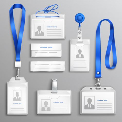 Employee Id Card, Badge Maker, Id Card Template, Identity Design Logo, Personal Identity, Holder Design, Set Free, Logo Icons, Card Holders