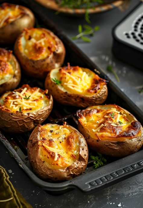 Learn How to Cook Air Fryer Baked Potatoes Recipe For Free | Recipes You'll Love, Made Easy! Crispy Food Recipes, Baked Potatoes In The Air Fryer, Easy Air Fryer Potatoes, Baked Potatoes In Air Fryer, Air Fryer Easy Recipes, Air Fryer Potatoes, Do It For Her, Air Fryer Baking, Potato Baked