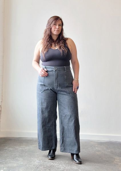 Curvy Fit Pants, Plus Size Pants Sewing Pattern, Curvy Androgynous Style, Size 18w Outfits Curvy Fashion, Woven Garments, Clothes Upcycle, Plus Size Sewing Patterns, Curvy Pants, Upcycle Ideas