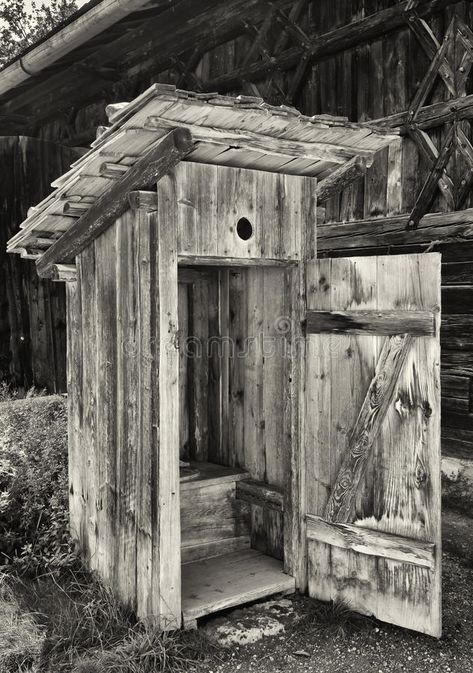 Outhouse stock image. Image of sepia, object, single - 43226125 Outhouse Paintings, Barn Painting, Stock Images, Paintings, Stock Photos, Black And White, Wood, White, Black