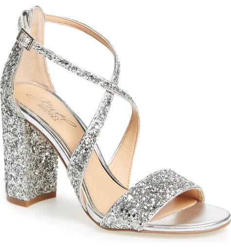 Motb Dress, Sparkly Wedding Shoes, Footwear Heels, Silver Glitter Heels, Sparkly Sandals, Wedding Shoes Comfortable, Jewel Badgley Mischka, Glitter Sandals, Prom Heels