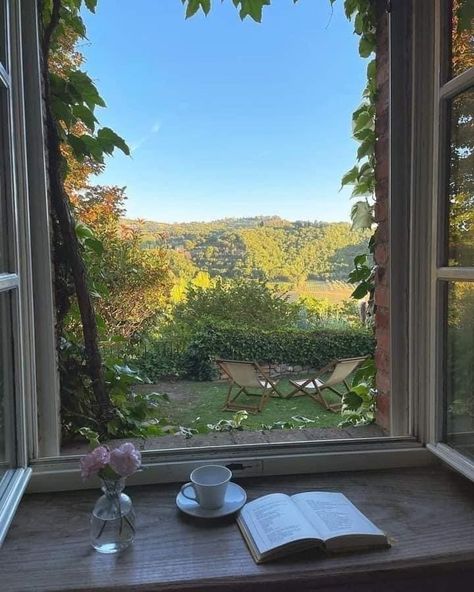 Tuscan Villa, Window View, Italian Summer, Open Window, Through The Window, Nature Aesthetic, Pretty Places, 그림 그리기, Summer Aesthetic