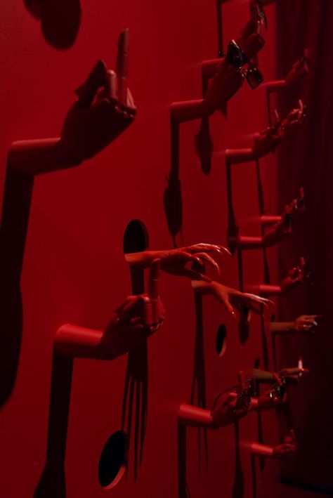 Red Cabaret Aesthetic, Self Centered Aesthetic, Red Designer Aesthetic, Red Party Aesthetic, Dark Red Walls, Red Astethics, Red Aesthetics, Nam June Paik, Red Aesthetic Grunge