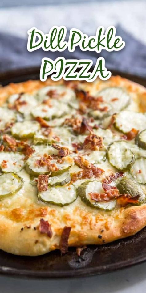 Egg Pizza Recipes, Pickle Pizza Recipe, Pickle Pizza, Easy Pickle, Delicious Pizza Recipes, Bacon Pizza, Simple Family Meals, Easy Homemade Pizza, Cooking Pizza