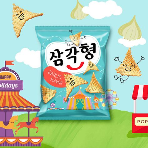 KOREAN SNACK PACKAGING on Behance Chips Design, Snack Crackers, Chip Packaging, Kids Packaging, Packaging Snack, Snack Packaging, Korean Snacks, Asian Snacks, Cheese Snacks