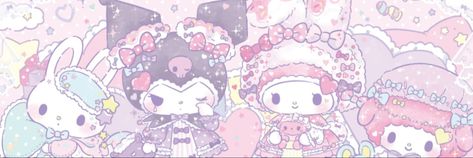 Kuromi Wallpaper Layout, Twitter Header Sanrio, Sanrio Header Twitter, My Melody Twitter Header, Sanrio Discord Banner, 1024 X 576 Pixels Aesthetic Youtube Banner 1024 X 576, Kuromi Twitter Header, Sanrio Twitter Header, Kawaii Twitter Header