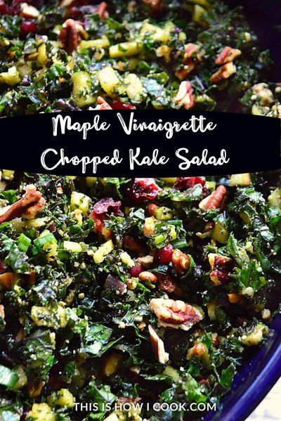 Kale Superfood Salad, Kale Recipes Dinner, Keto Kale Salad, Salad With Maple Dressing, Best Kale Salad Recipe, Kale Salad With Apples, Fiber Fueled, Salad With Maple Vinaigrette, Apple Pecan Salad