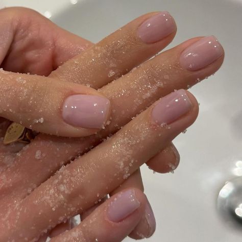 Lavender mani 💜 Manicurist @lenailnude #lemero #lemerobeauty #manicurist #manicure #curicleoil #lemerocuticleoils | Instagram Milky Pink Nails, Pink Nails Opi, Nail Shapes Squoval, Kutek Disney, Milky Pink, Milky Nails, Squoval Nails, Cute Simple Nails, Lavender Nails