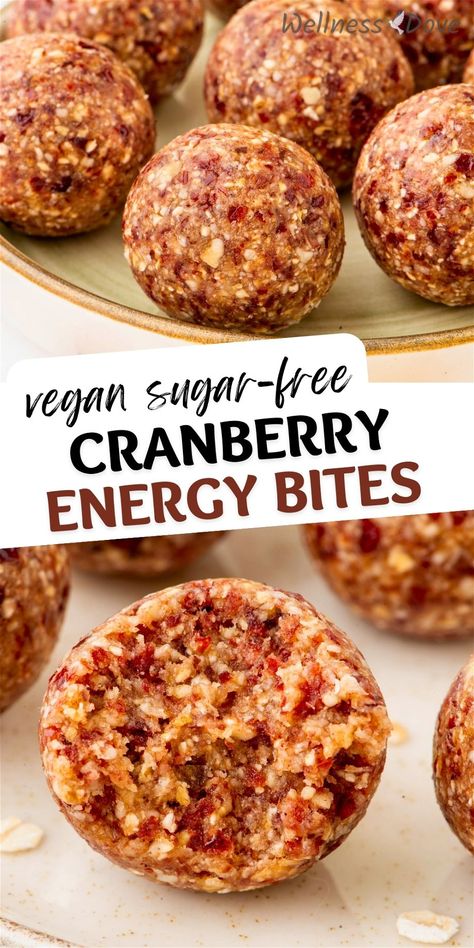 Cranberry Oatmeal Energy Bites Gluten Free Energy Balls No Bake, No Bake Energy Bites For Diabetics, Oat Free Energy Balls, Cranberry Energy Bites, Healthy Bites No Bake, Sugar Free Energy Dessert, Quinoa Energy Bites, No Sugar Added Snacks, Low Carb Cranberry Recipes