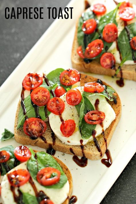 Caprese Toast | Six Sisters' Stuff Caprese Salad Appetizer, Caprese Toast, Chicken Caesar Sandwich, Au Jus Recipe, Baked Avocado, Six Sisters Stuff, Egg Salad Sandwiches, Quick Weeknight Dinners, Instant Pot Chicken